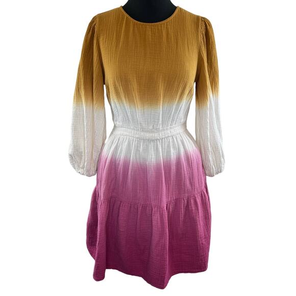 Universal Thread Tie Dye Gauze Cotton Dress Women’s Ombre Tier Ruffle S Small - Picture 1 of 10
